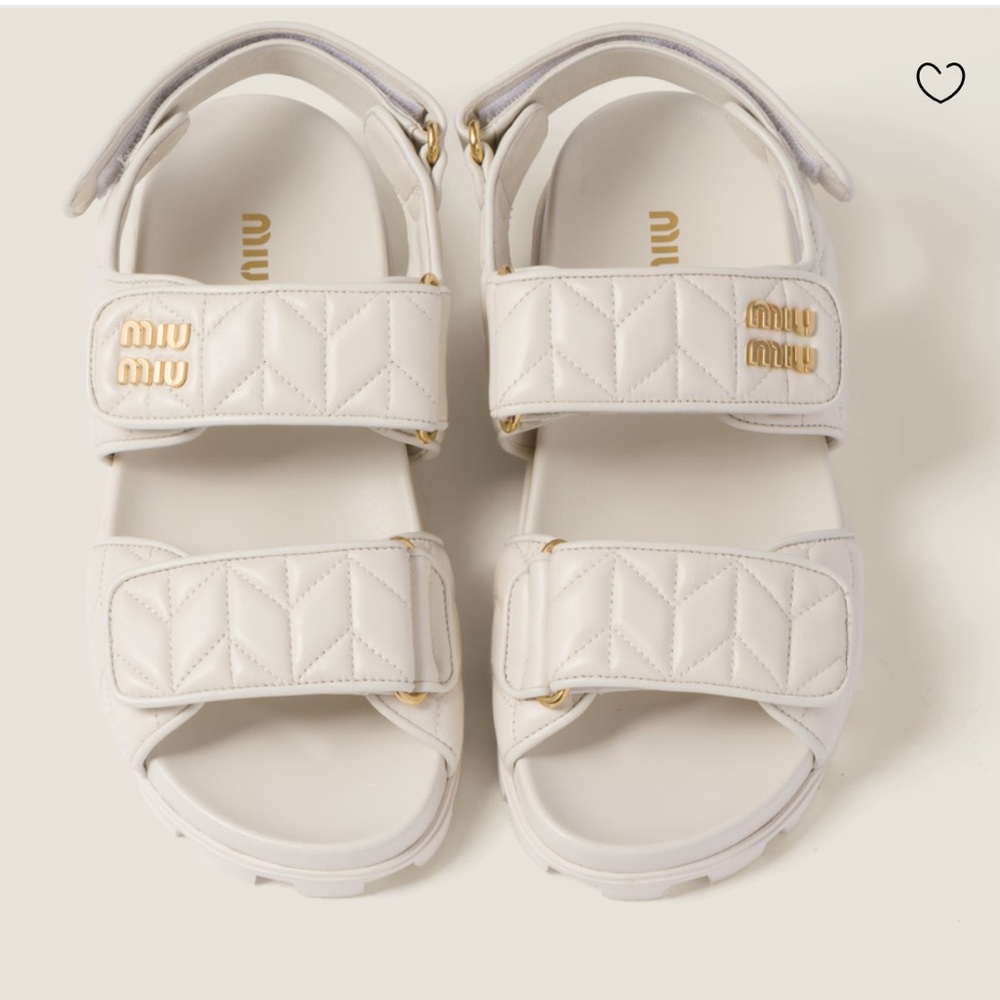 Miu Miu sandals matelassé nappa leather  size 38.5 women’s 8.5